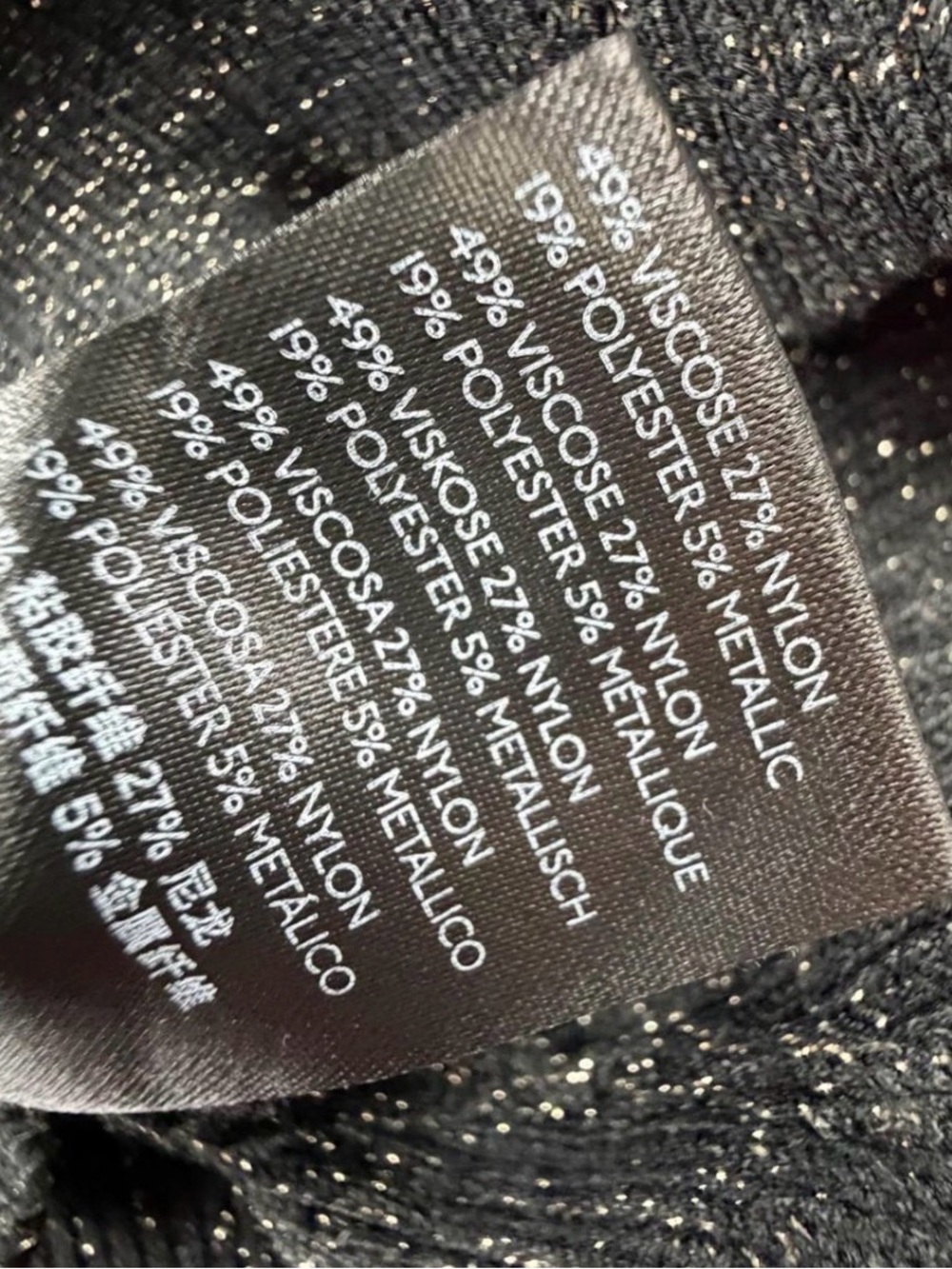 Anthropologie Black Metallic Shimmer Knit V-Neck Sweater Top NWT Medium M - Picture 2 of 7